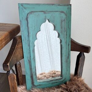 Rustic Teal Wall Mirror